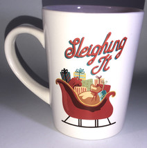 Sleighing It Xmas/Holiday Oversized 16oz Coffee Tea Ceramic Mug Office Work Cup - $19.68