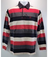 D) Vintage Bennet Classic Rugby Men Long Sleeve Striped Polo Shirt Medium - €16,94 EUR
