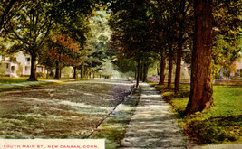 New Canaan Connecticut South Main Street Postcard CT 1912 - £7.76 GBP