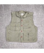 Trail Design Vest Men XL Green Canvas Hunting Fly Fishing Multi Pocket O... - £16.76 GBP