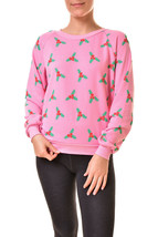 WILDFOX Damen Sweatshirt Under The Mistletoe Dream House Lässig Rosa Grö... - £42.74 GBP