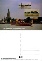 Thailand Bangkok Golden Jubilee Royal Barge Procession 50th Anniv. VTG Postcard - £7.39 GBP