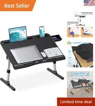 Laptop Stand for Bed, Adjustable Leather Bed Desk with Foldable Legs, X-... - $127.49