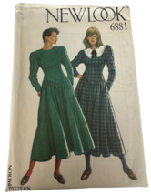 New Look Sewing Pattern 6881 Modest Dress Collar 8-18 Below Calf Length UC 1980s - £9.41 GBP