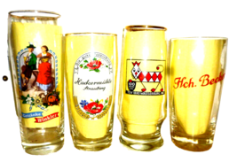 4 Winkler Hackermuhle Straubing Wasserburg Becker 0.5L German Beer Glasses - £15.85 GBP
