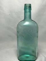 Vtg Burnahm&#39;s Beef Wine &amp; Iron Green Bubble Glass Bitters ? Bottle  - £23.59 GBP