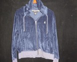 XL NORTON STUDIO Blue Navy Velour Track Jacket Sweatshirt Hoodie - £19.51 GBP