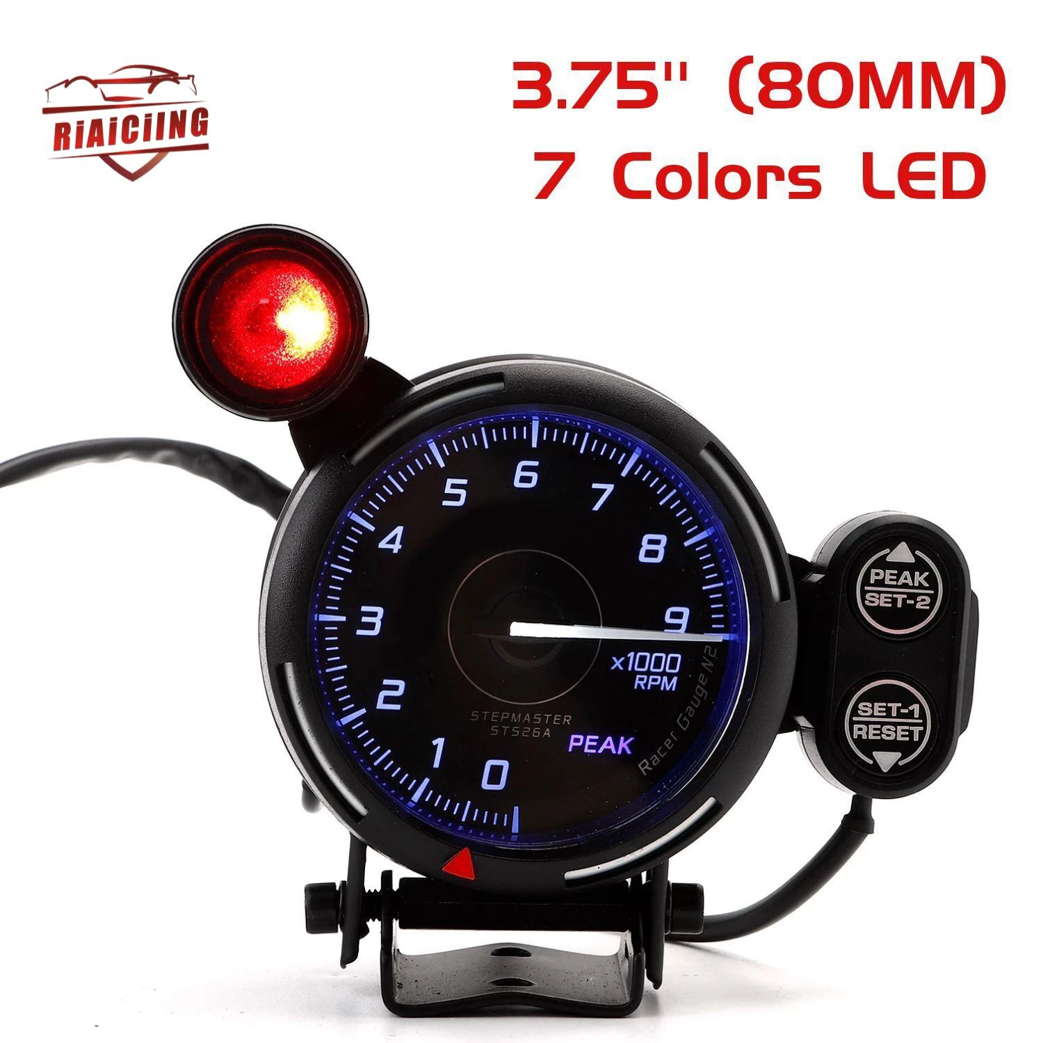 3.75&#39;&#39; Tachometer Tacho Gauge LED 0-9000 RPM Meter with Shift Light 12V 7 Colors - £42.41 GBP