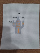 Completed Haunted House Halloween Finished Cross Stitch DIY Crafting - $7.99