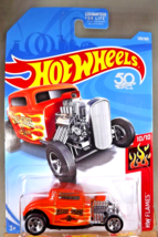 2018 Hot Wheels #129 HW Flames 10/10 &#39;32 FORD Orange w/Chrome 5 Spoke Wheels - £6.74 GBP