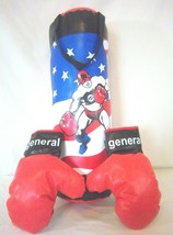 BOXING/PUNCHING BAG SET: USA CAPTAIN DEFENDER RED/WHITE/BLUE 22&quot; Long W/... - £19.98 GBP