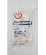 Royal Dirt Devil Stick Vac Type K Vacuum Cleaner Bags By DVC Pack of 3 F... - £10.86 GBP
