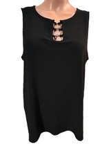 Woman’s Medium Black Blouse With Ring Accents - $131.92 MXN