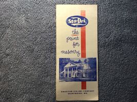 Brochure - Sta-Dri - Masonry Paint 1953 - $19.78
