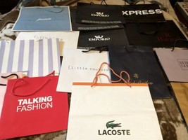 Lot of 15 Designer  &amp; Department Store, Large &amp; medium Heavy Paper Shopping Bags - £7.79 GBP