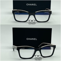 Brand New Chanel CH5417 Square Eyeglasses –Black &amp; Beige Acetate Frame D... - $274.40