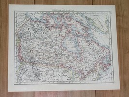 1904 Antique Map Of Canada Ontario Quebec British Columbia Alberta - £16.86 GBP