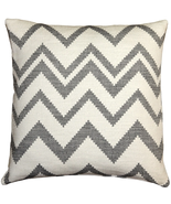Lorenzo Zigzag Gray 20x20 Throw Pillow, Complete with Pillow Insert - £50.48 GBP