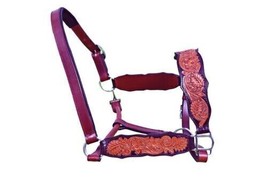 STG Horse Leather Tooled Halter Tallado Premium Hecho a mano Acolchado... - £56.39 GBP