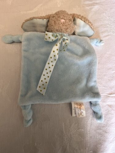 Dan Dee Collectors Choice Lovey Blanket knotted Blue Bunny Rabbit Baby Rattle - $16.78