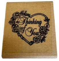 Stampin Up Rubber Stamp Thinking of You Card Making Words Roses on Heart Love - £3.18 GBP