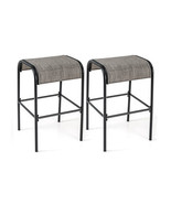 Set of 2/4 Patio Metal Bar Stools with Curved Fabric Seat-Set of 2 - Col... - €118,77 EUR