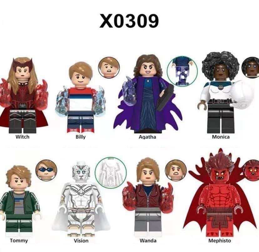 8pcs Marvel WandaVision Monica Tommy Mephisto Scarlet Witch Agatha Minifigures