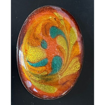 VINTAGE SIGNED BW ENAMEL ON COPPER BROOCH SKY - $23.76
