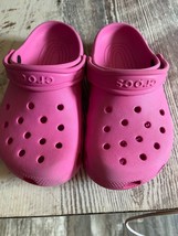 Crocs Classic Shoes Pink J 1 Slip -ON- Clog Water Shoes - £17.35 GBP