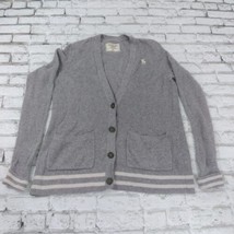 Abercrombie Fitch Cardigan Sweater Womens Medium Gray V Neck Grandpa Preppy - £18.87 GBP