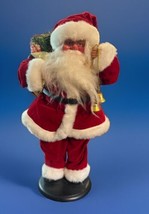 Vintage Santa Figure On Wooden Base - 17 Inches Tall - Red Suit With Glasses - £27.40 GBP