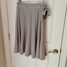 EAST 5TH Size 8 Linen Blend Flare Heather Gray Skirt Ties At Waste Nwt $36 - £13.95 GBP