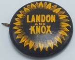 Vintage Landon and Knox Jugate Presidential Campaign Political Pin Pinback - $8.87