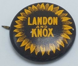 Vintage Landon and Knox Jugate Presidential Campaign Political Pin Pinback - £6.94 GBP