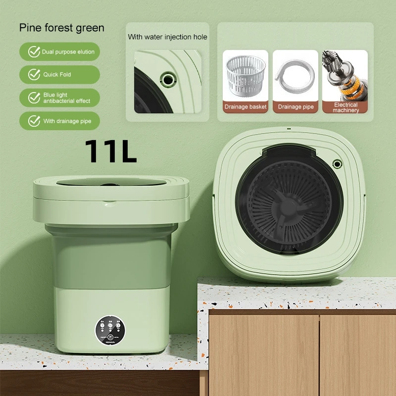 11L Folding Portable Washing Machine Large Capacity Clothes Spin Dryer B... - $26.73+