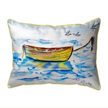 Betsy Drake Yellow Row Boat Small Outdoor Pillow 11x14 - £39.56 GBP