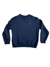 VTG Y2K Nike Sweatshirt MEDIUM Blue Swoosh Sports 4 Logo Embroidered - $29.65