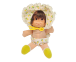 8" VINTAGE MATTEL BEANS BABY BEANS YELLOW FLOWERS STUFFED ANIMAL PLUSH T... - $28.50