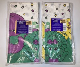 Lot of 2 Barney Baby Bop BJ Party Supplies Tablecloths Table Covers Decor NEW - £11.77 GBP
