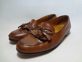 Johnston &amp; Murphy 15 1578 Hand Crafted Brown Leather Tassel Loafers Italy 9.5 M - £11.62 GBP