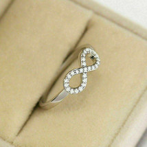 0.50 Ct Round Cut VVS1 Diamond Infinity Engagement CZ Ring 14K White Gold Finish - £117.47 GBP