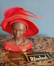 Harriet Rosebud Miniature Red Felt Hat Strut #3103 Tag 2004 - £18.76 GBP