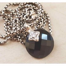 Authenticity Guarantee 
David Yurman Black Onyx Diamond Pendant Capri Ne... - £434.24 GBP