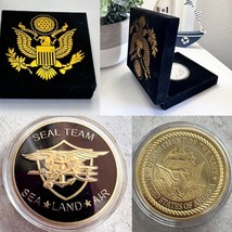 US Navy Seal Team SEA LAND AIR Military Challenge Coin With Special Velvet Case - £15.56 GBP