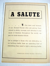 1943 Ad World War II IBM A Salute To the Men and Women of Our Armed Forces - £7.06 GBP