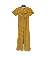 Material Girl Juniors S Yellow Polka Dot V Neck Jumpsuit MISSING BELT RE... - $24.49