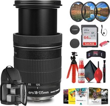 Canon Ef-S 18-135Mm F/3.5-5.6 Is Lens With 64Gb Extreme Pro Card +, Renewed - $517.95