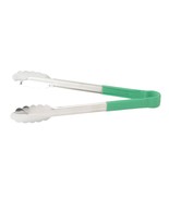 Winco Utility Tong with Green Non-Slip Grip, 12-Inch, Stainless Steel - £18.42 GBP