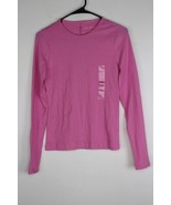 Women&#39;s Free Assembly Long Sleeve Rib Crew Neck Shirt Top Pink Sz M NWT - $226.26 MXN