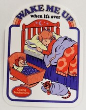 Wake Me Up When It&#39;s Over Coping Mechanisms Sticker Decal Adult Embellishment - £1.80 GBP